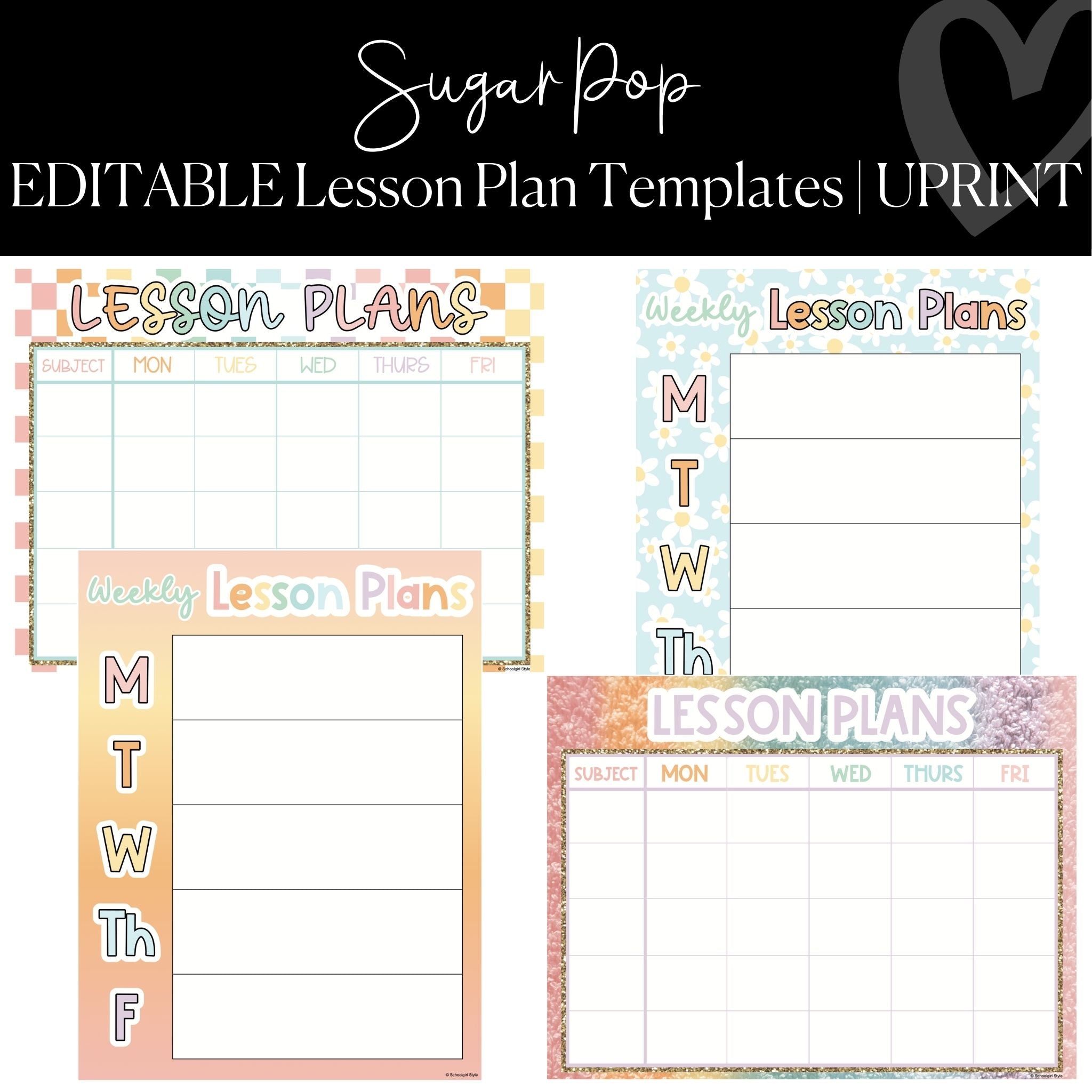 Pastel Lesson Plan Templates Printable Resource