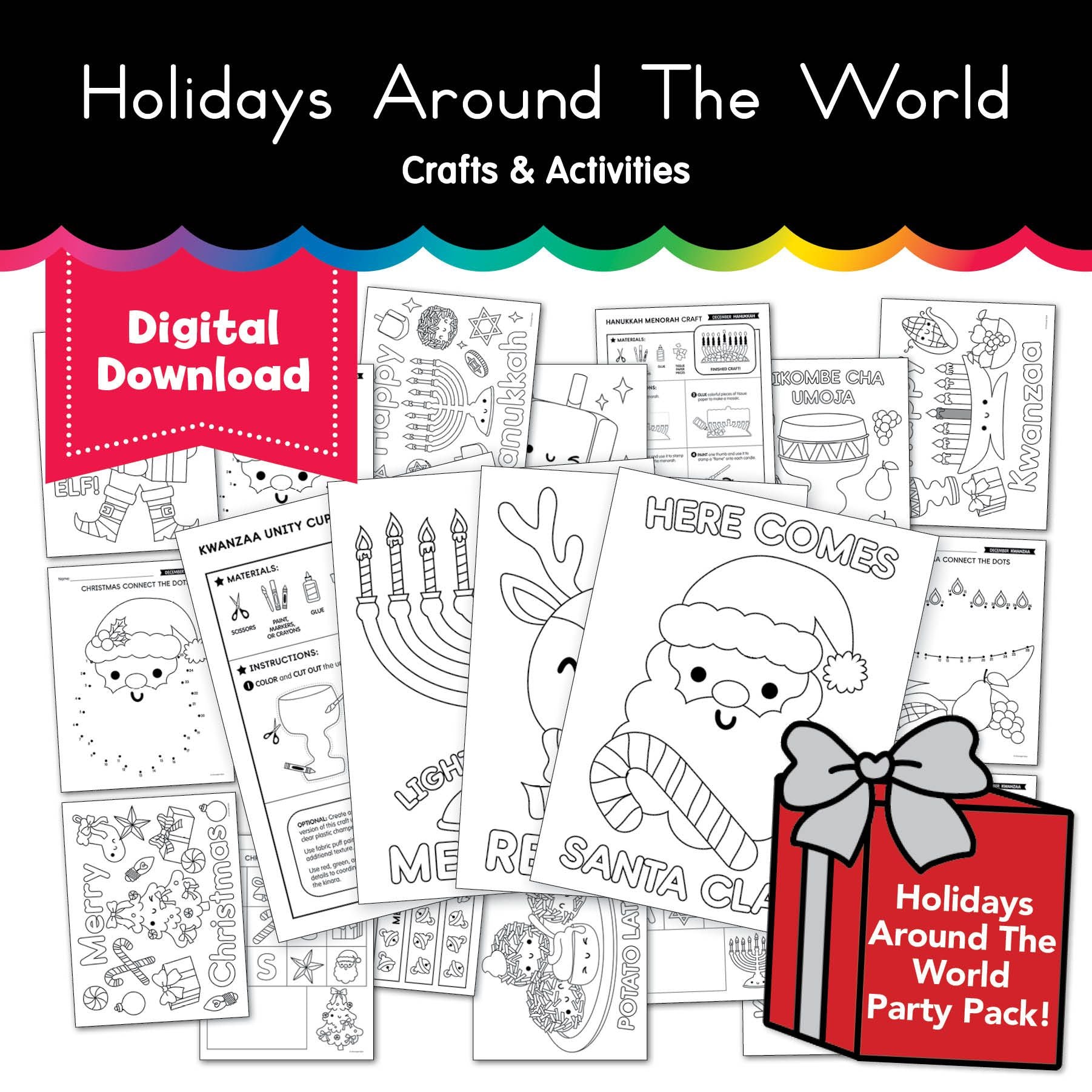 Printable December Holidays Around the World Party Pack