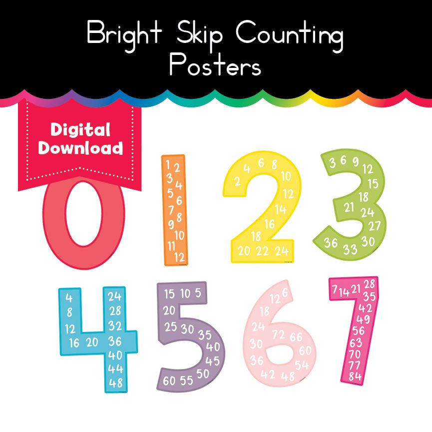 Bright Skip Counting Posters 