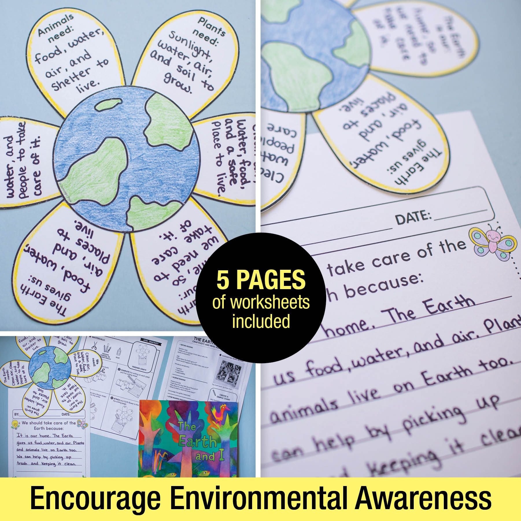 Printable April The Earth in Bloom Craftivity and Read Aloud Mini Lesson