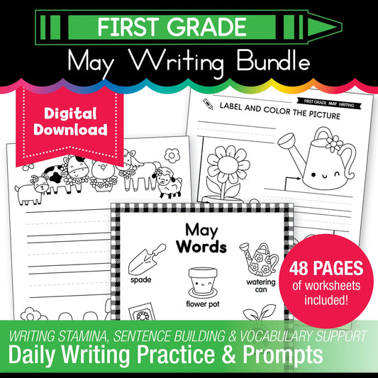 Printable First Grade May Writing Bundle