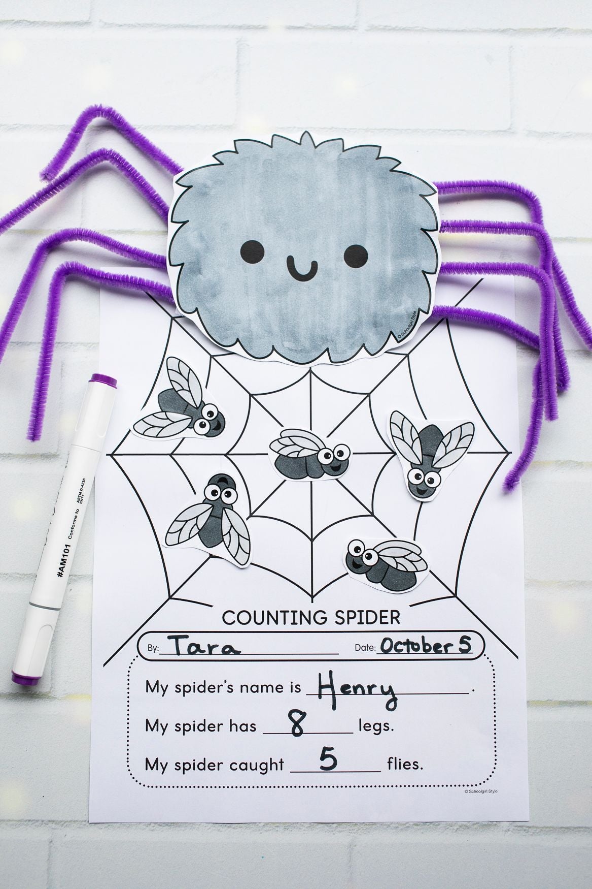 Printable Counting Spider Craftivity