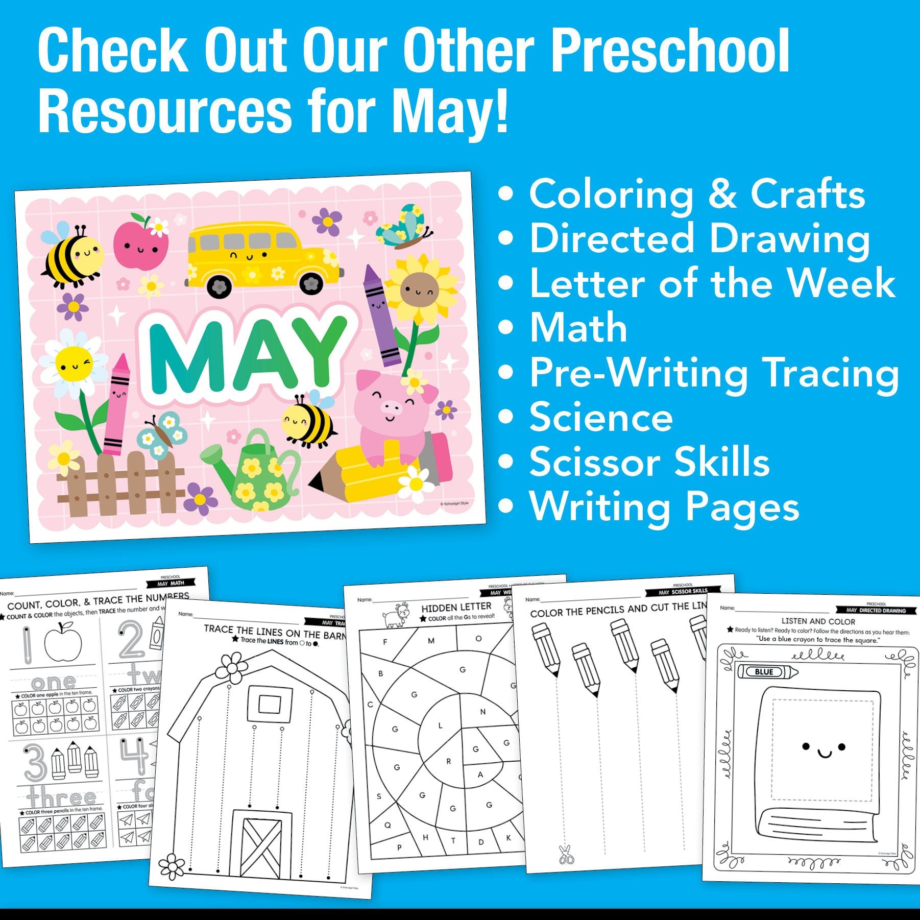 Printable Preschool May Alphabet Center Build a Letter Caterpillar