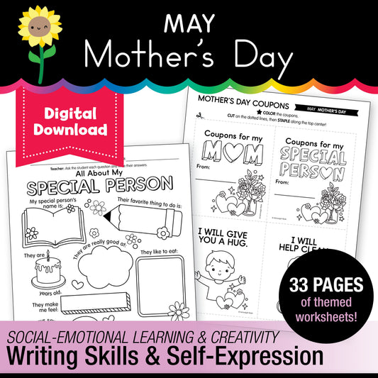 Printable No-Prep Mother's Day Keepsake Pack: Crafts, Writing & Activities (PreK-3)