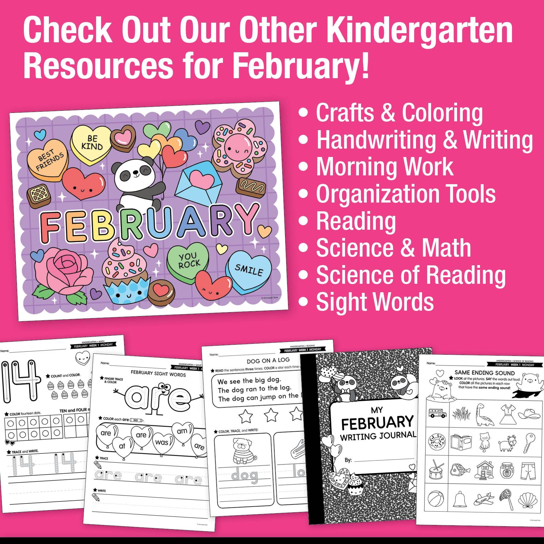 Printable Kindergarten February Daily Alphabet (Q-T)