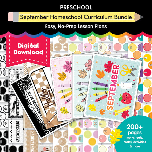 Preschool September Homeschool Thematic Unit Bundle