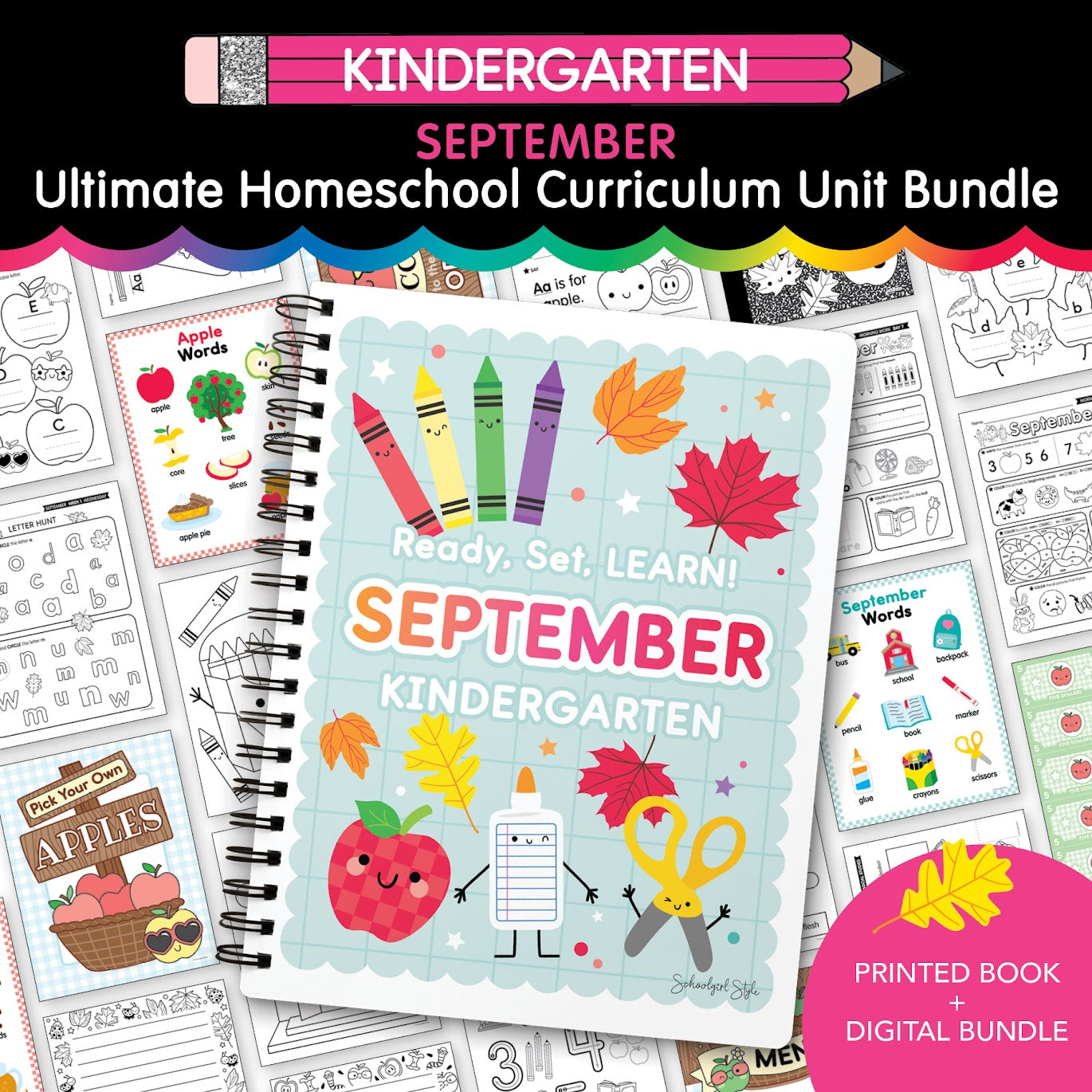 Ultimate Kindergarten September Homeschool Curriculum Unit Bundle