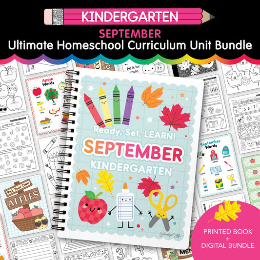 Ultimate Kindergarten September Homeschool Curriculum Unit Bundle