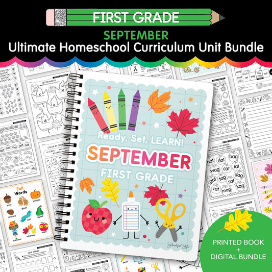 Ultimate First Grade September Homeschool Curriculum Unit Bundle