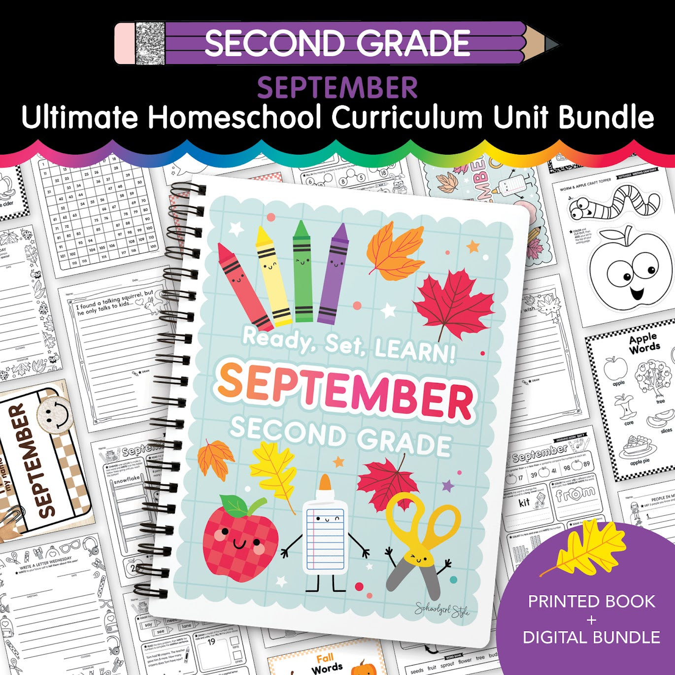 Ultimate Second Grade September Homeschool Curriculum Unit Bundle