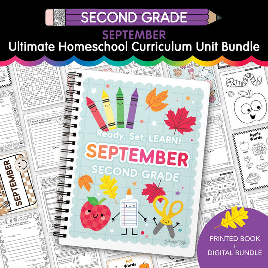 Ultimate Second Grade September Homeschool Curriculum Unit Bundle