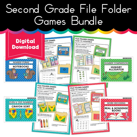 Printable Fall September Second Grade File Folder Games