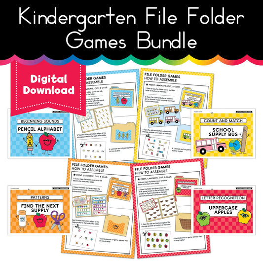 Printable Fall September Kindergarten File Folder Games