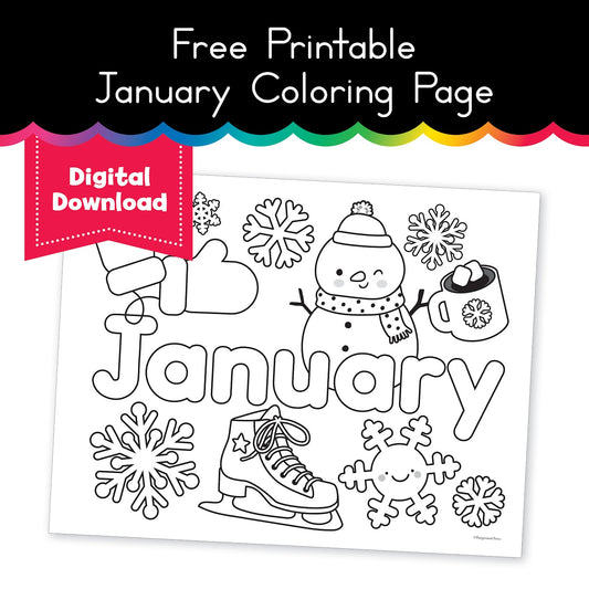 Free Printable January Coloring Page