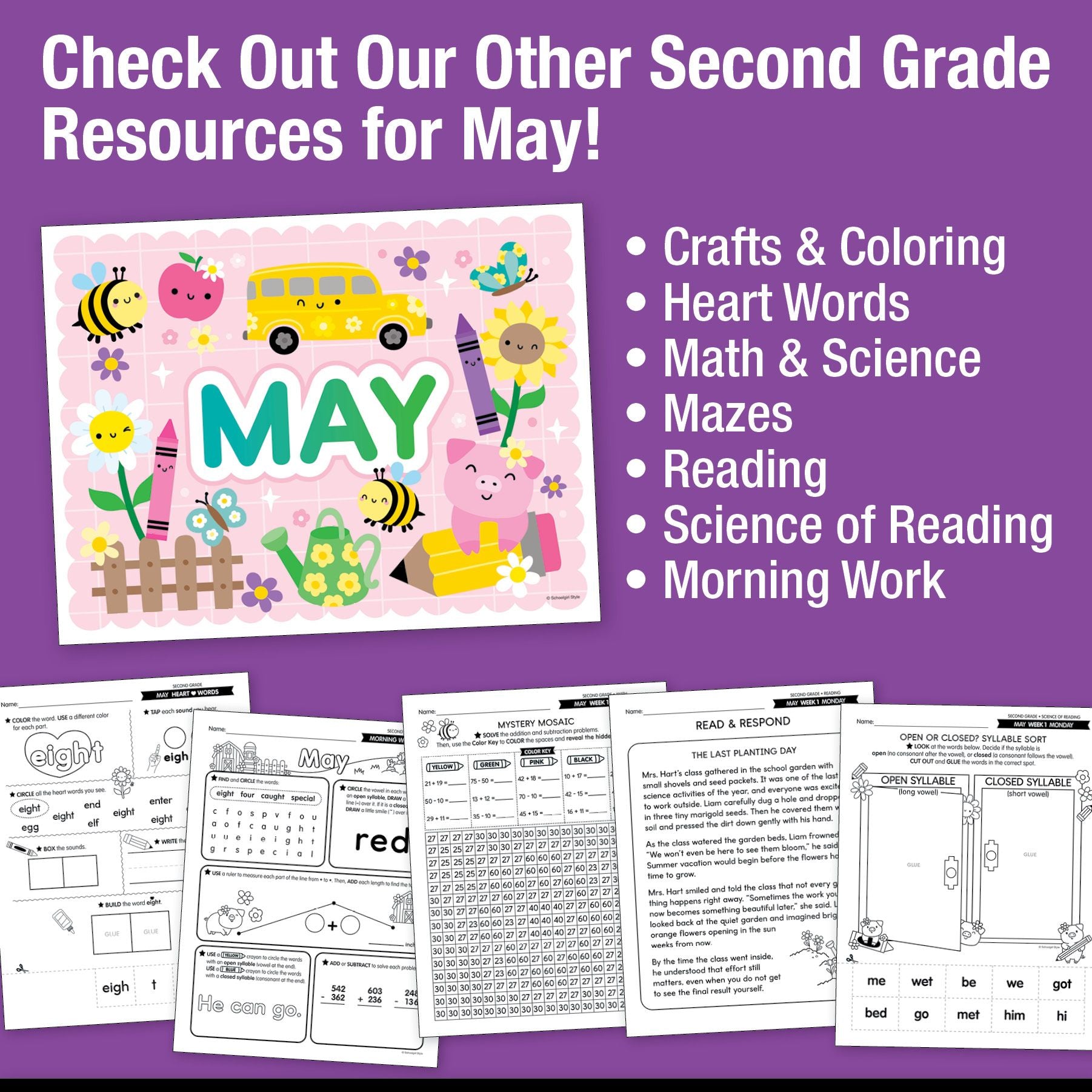 Printable Second Grade May Daily Writing Warm Ups