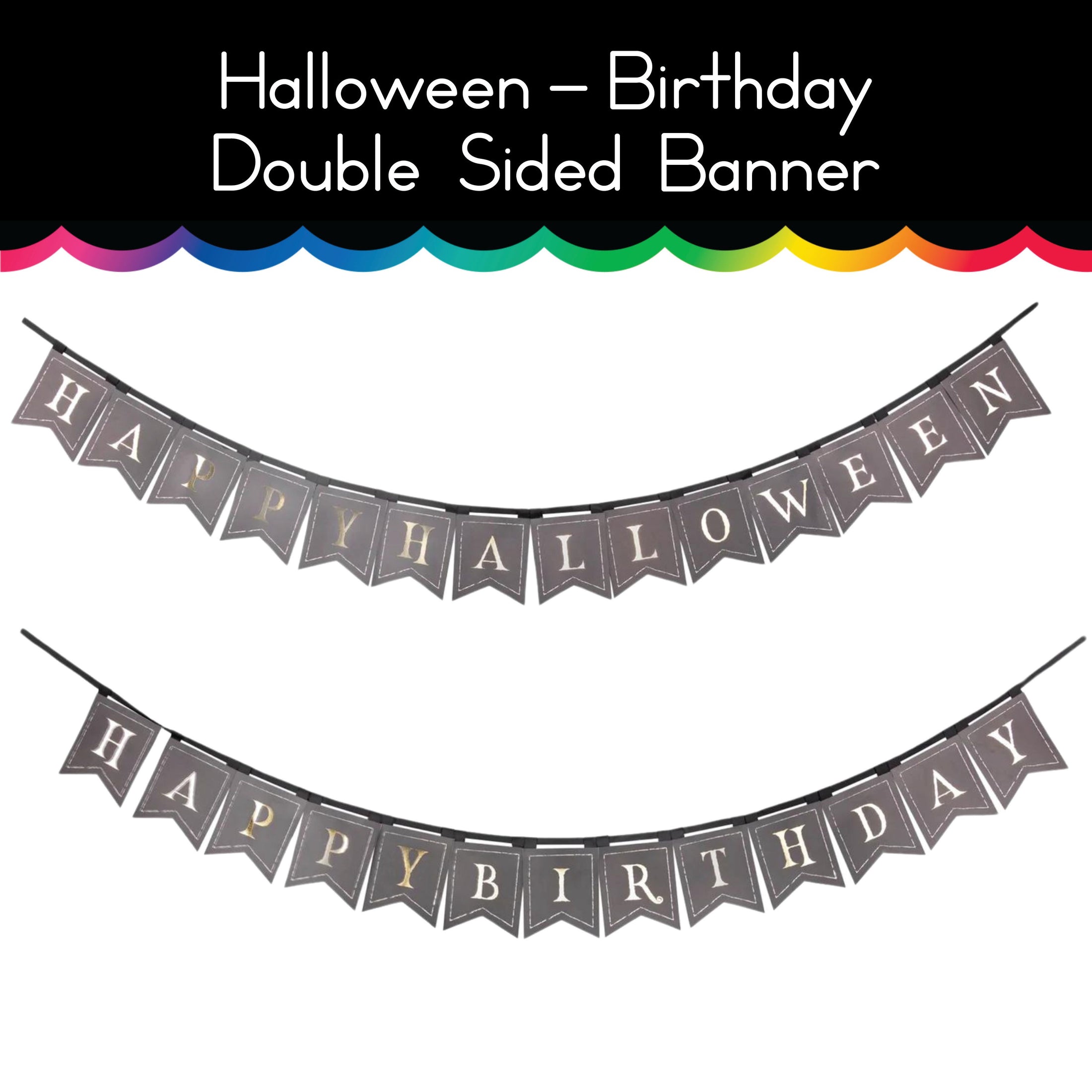 Halloween-Birthday Double Sided Banner 