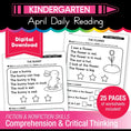 Load image into Gallery viewer, Printable Kindergarten April Daily Reading

