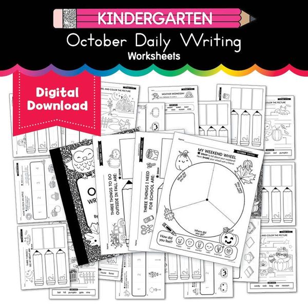 Printable Kindergarten October Daily Writing