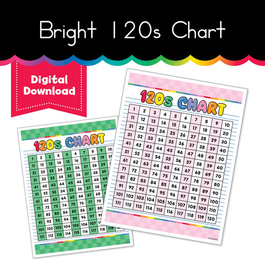 Printable Bright 120's Chart 