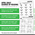 Load image into Gallery viewer, Printable First Grade April Daily Science of Reading
