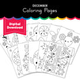 Load image into Gallery viewer, Free Printable December Coloring Pages Pack 2
