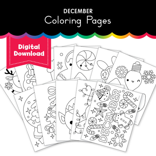 Free Printable December Coloring Pages Pack 2