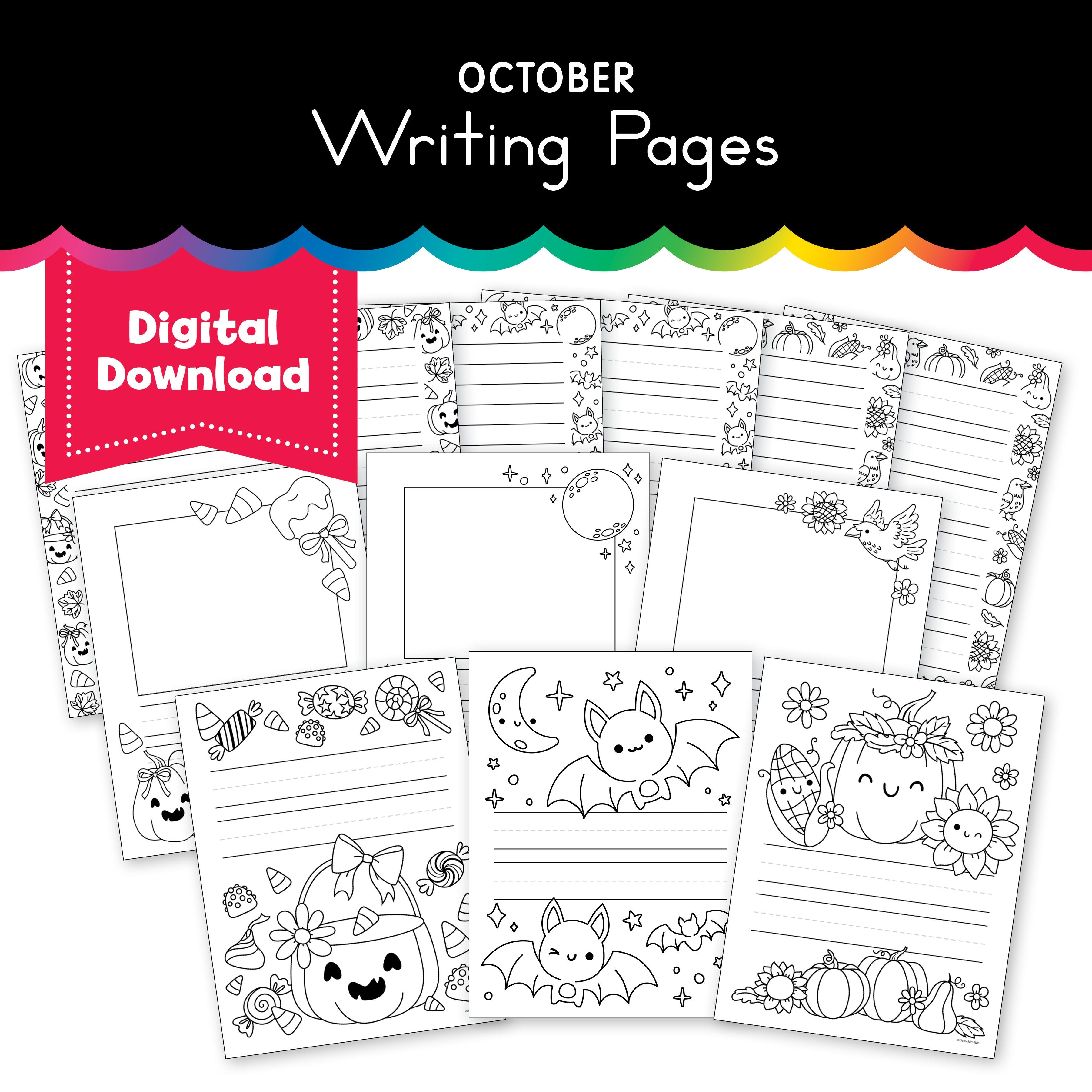 October Letters Print Out Printable October Writing Pages - Playground Press