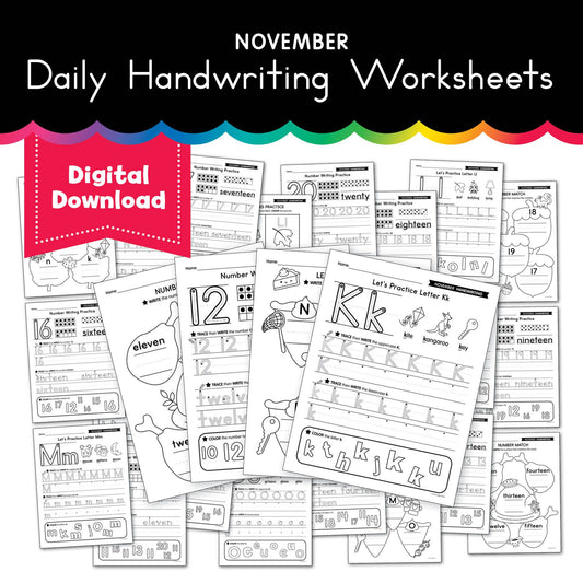 Printable November Daily Handwriting