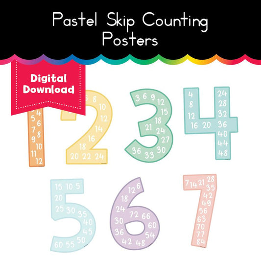 Pastel Skip Counting Posters 