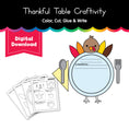 Load image into Gallery viewer, Printable Thankful Table Craftivity
