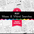 Load image into Gallery viewer, Printable May Mazes and Word Searches
