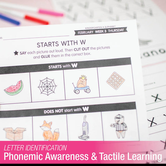 Printable Kindergarten February Daily Alphabet (Q-T)