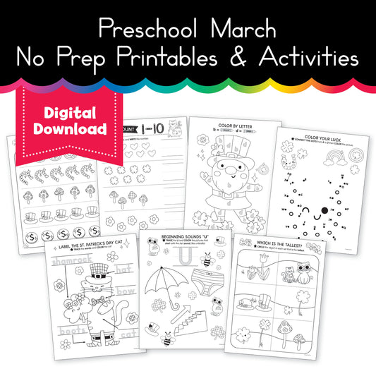 Preschool March No Prep Printables & Activities