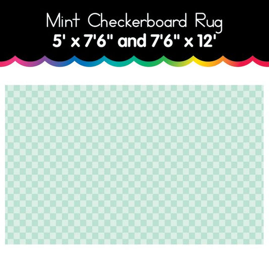 Mint Checkerboard area rug