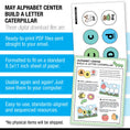 Load image into Gallery viewer, Printable Preschool May Alphabet Center Build a Letter Caterpillar
