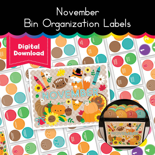 November Bin Organization Labels