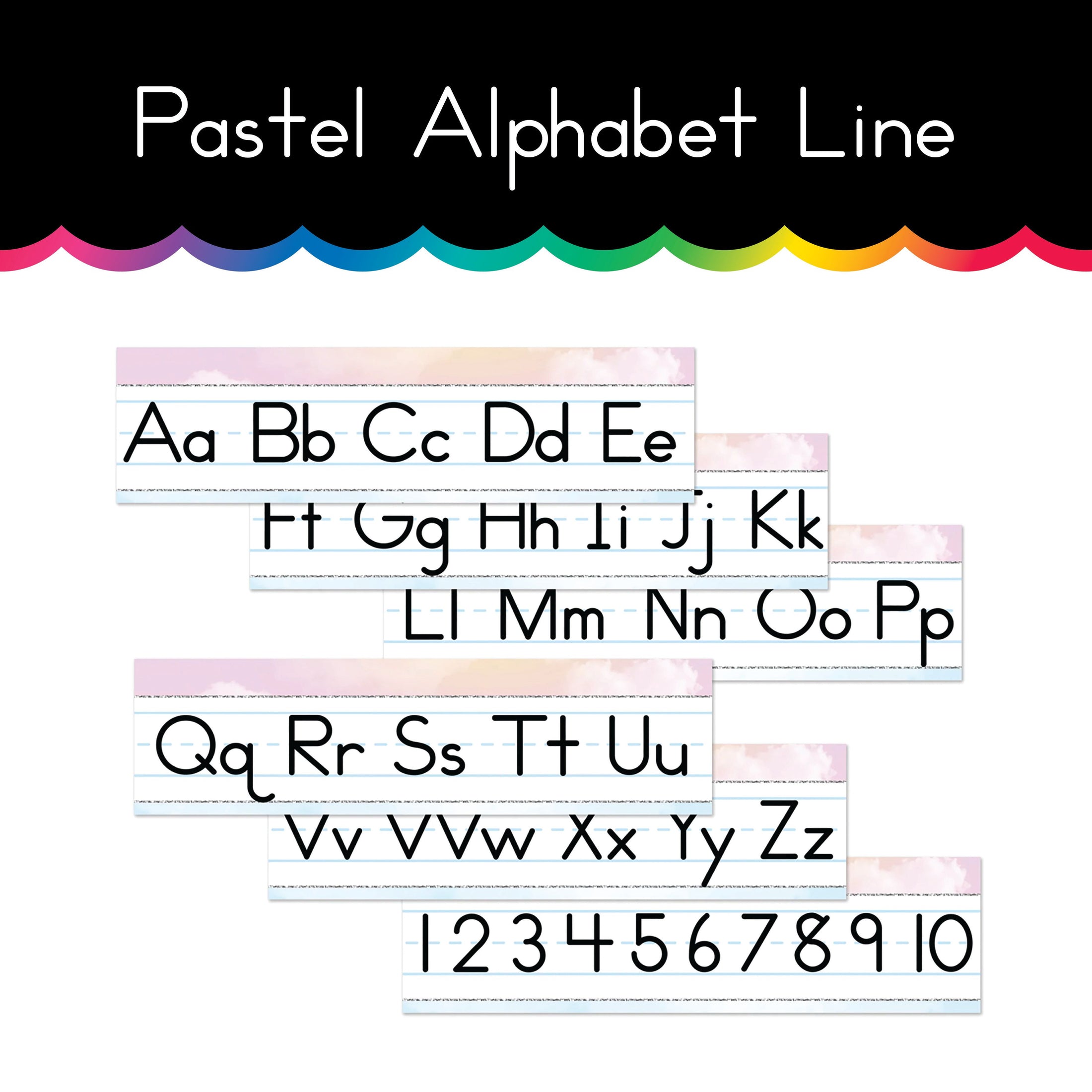 Pastel Alphabet Line