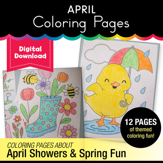 Free Printable April Coloring Pages Pack 2