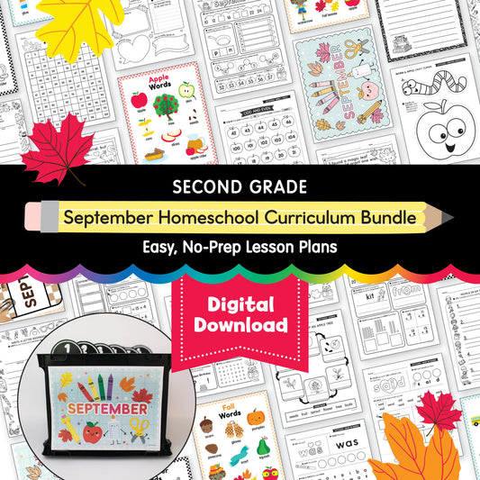 Second Grade September Homeschool Curriculum Bundle