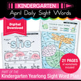 Load image into Gallery viewer, Printable Kindergarten April Daily Sight Words
