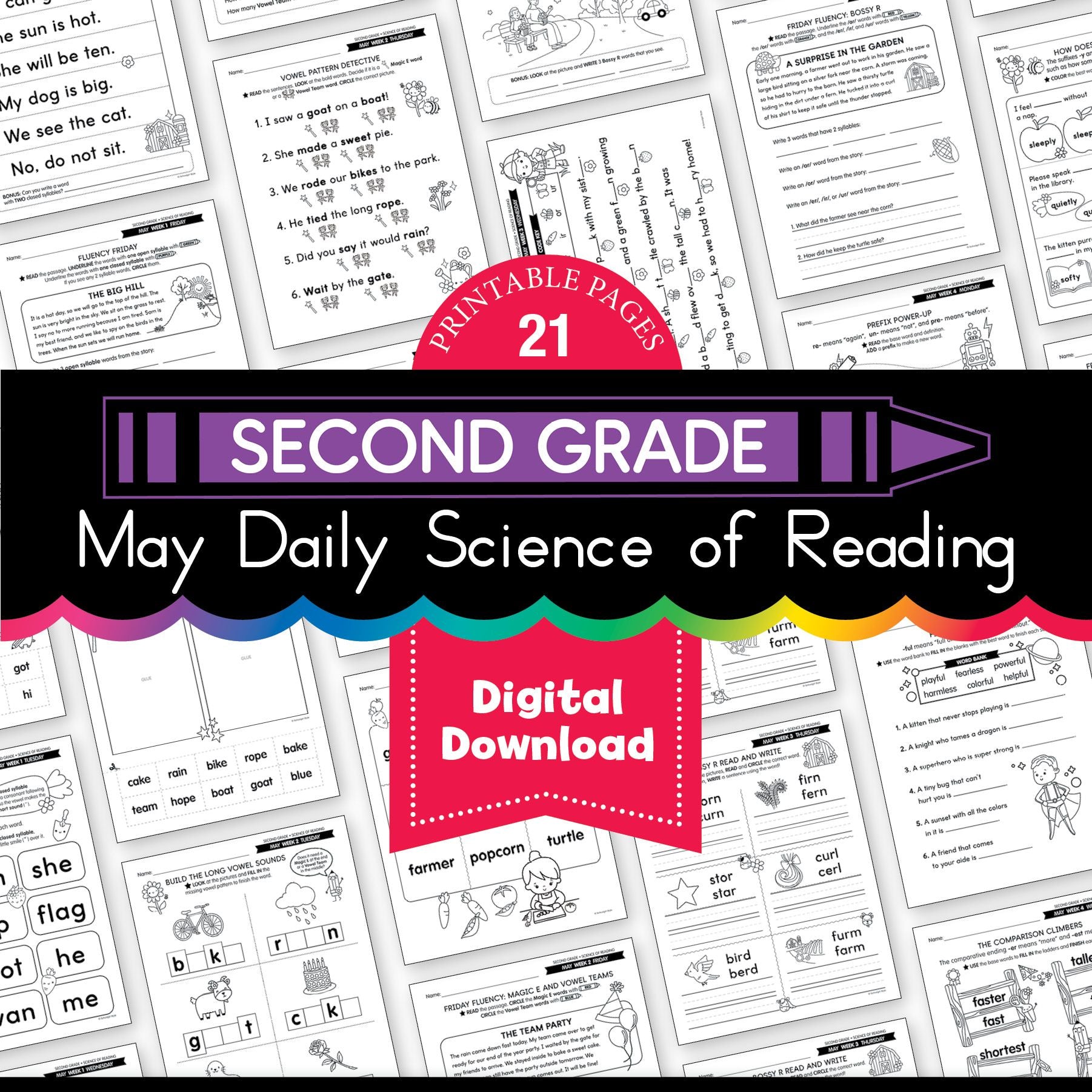 Printable Second Grade May Daily Science of Reading