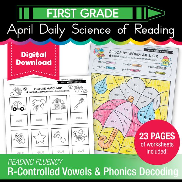 Printable First Grade April Daily Science of Reading