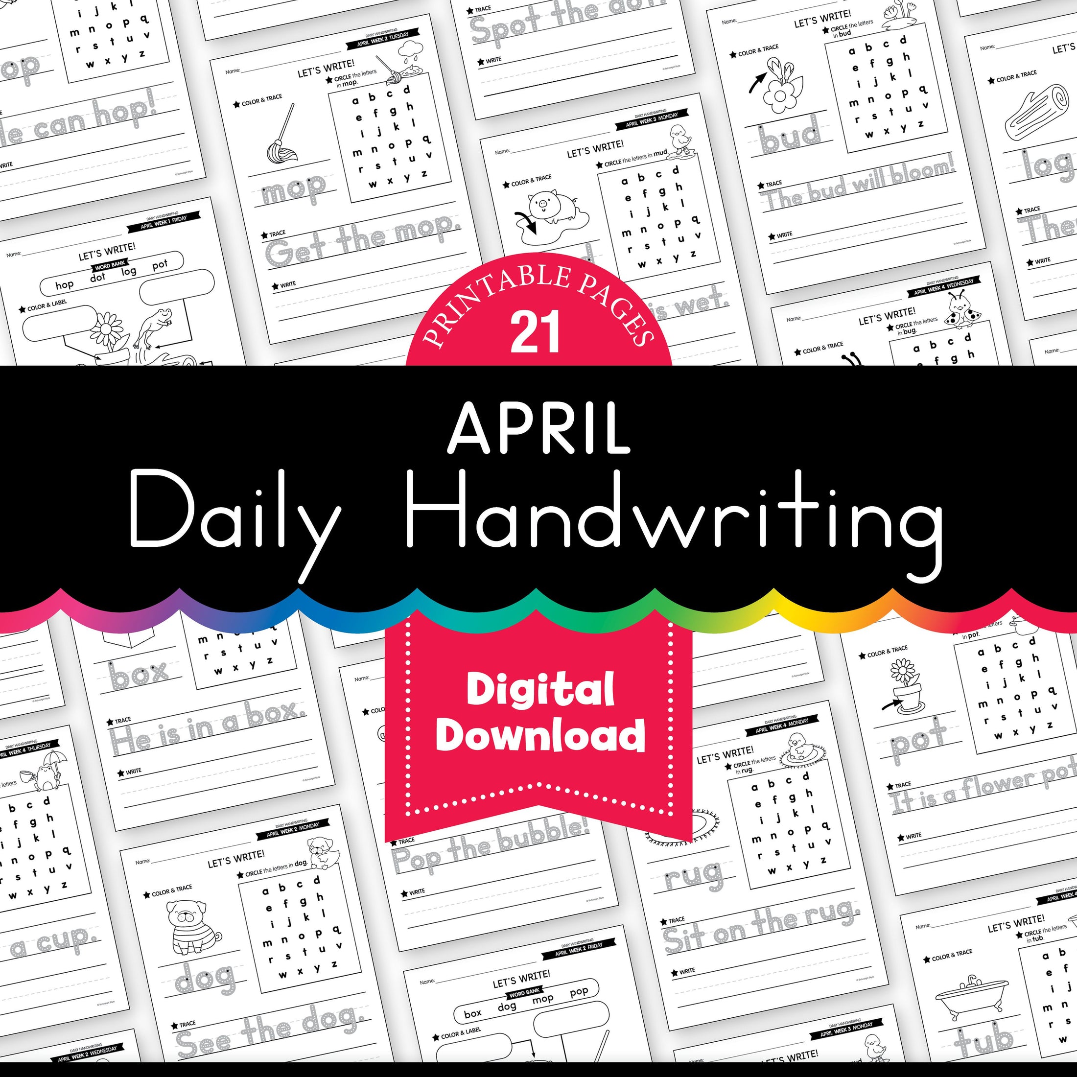 Printable April Daily Handwriting