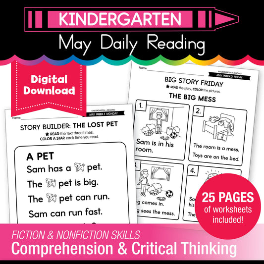 Printable Kindergarten May Daily Reading