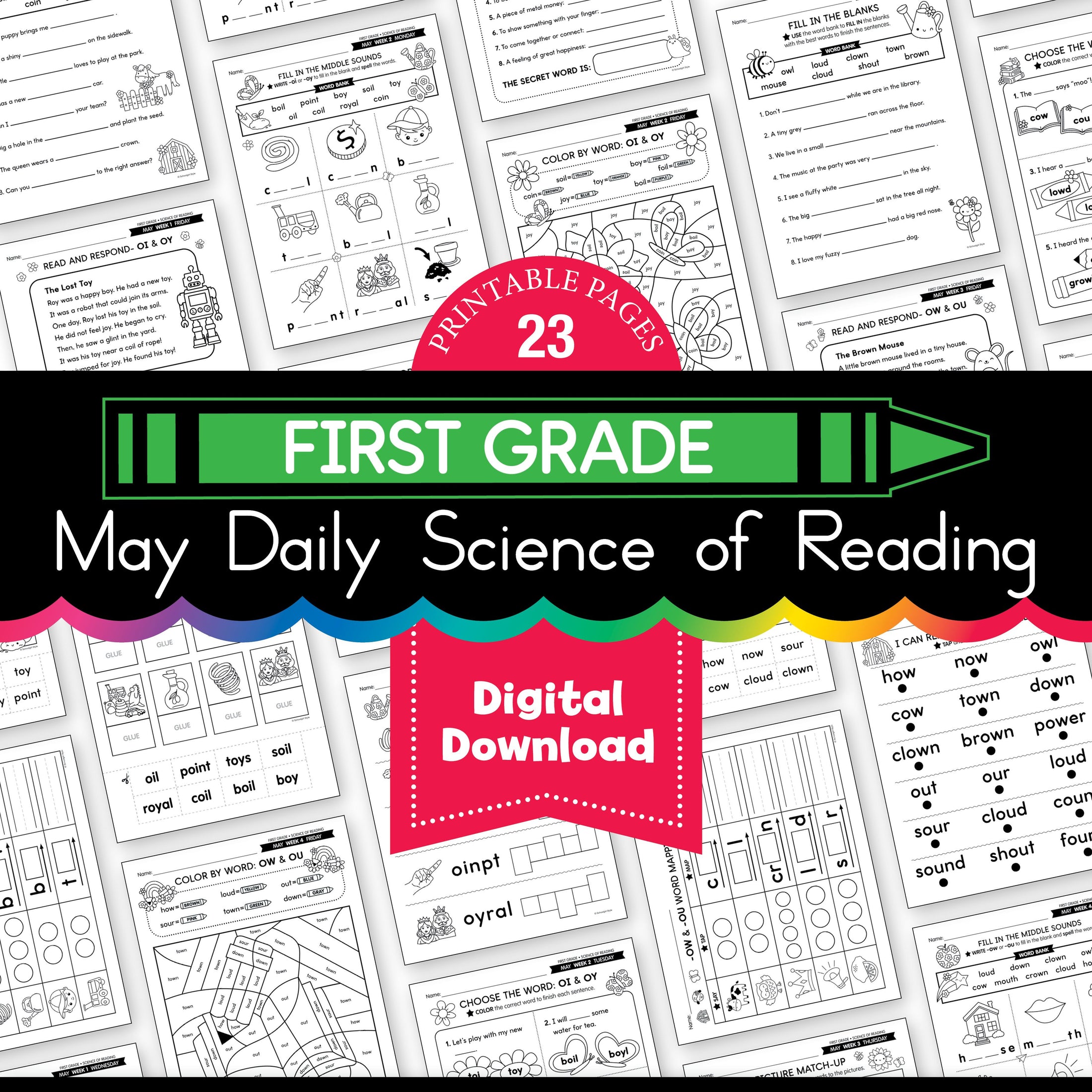 Printable First Grade May Daily Science of Reading