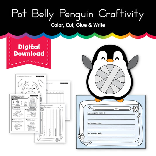 Printable January Pot Belly Penguin Craftivity