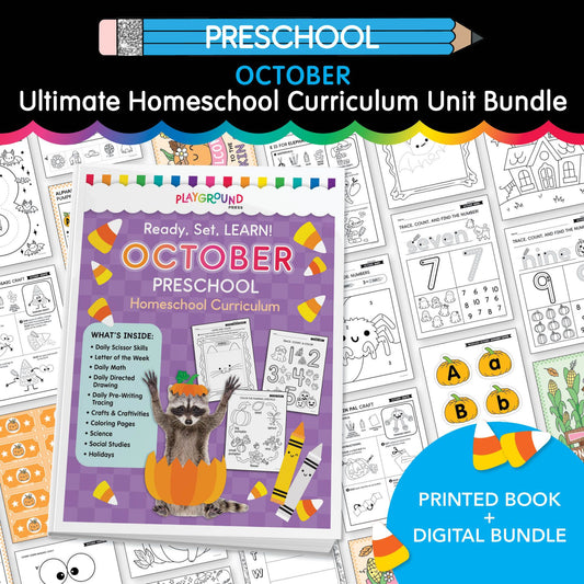 Ultimate Preschool October Homeschool Curriculum Unit Bundle