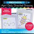 Load image into Gallery viewer, Printable Preschool April Directed Drawing Worksheets
