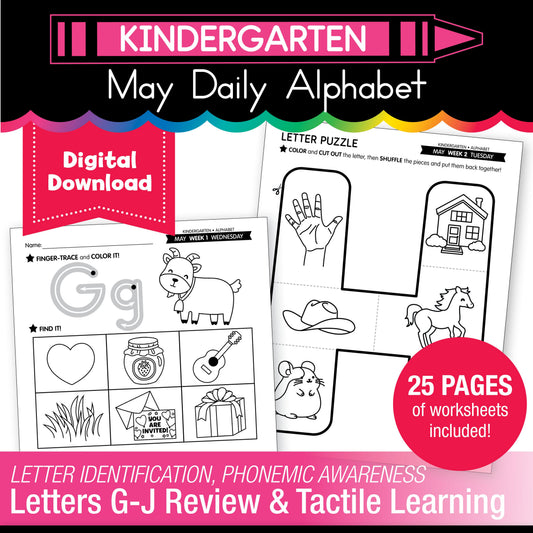 Printable Kindergarten May Daily Alphabet