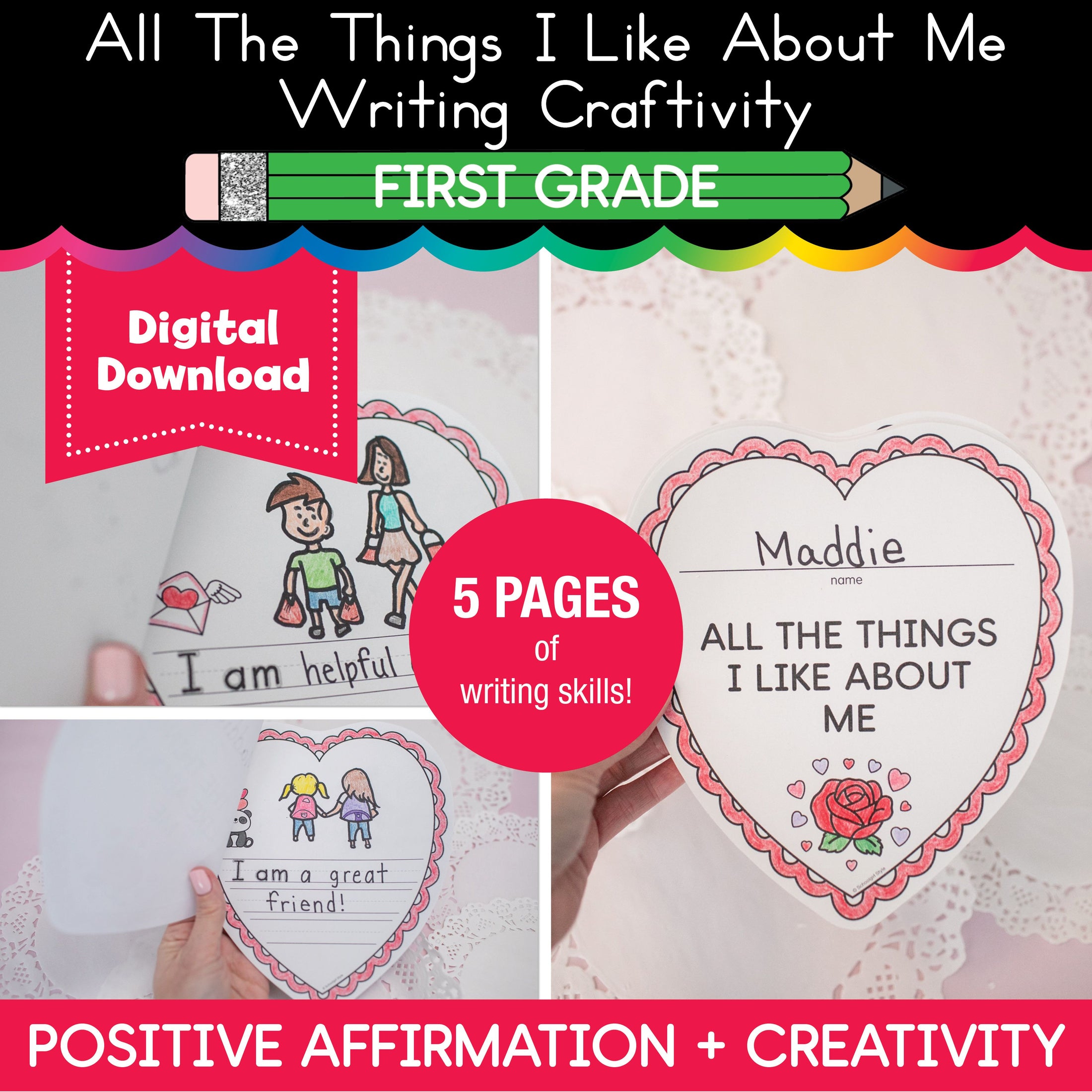 Printable February All The Things I Like About Me Craftivity